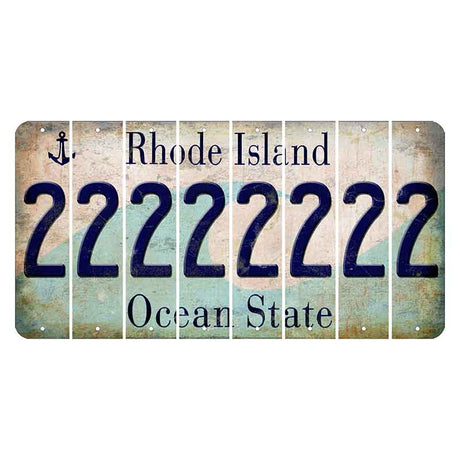 Rhode Island Wave Cut License Plate Strips (Set of 8) 2