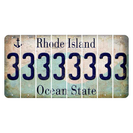 Rhode Island Wave Cut License Plate Strips (Set of 8) 3