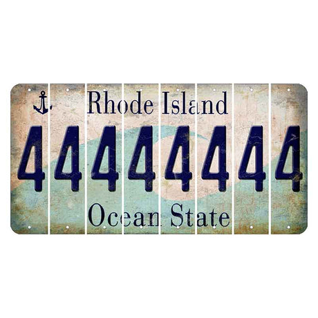 Rhode Island Wave Cut License Plate Strips (Set of 8) 4