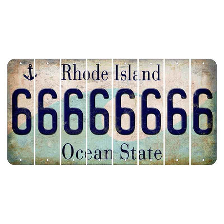 Rhode Island Wave Cut License Plate Strips (Set of 8) 6