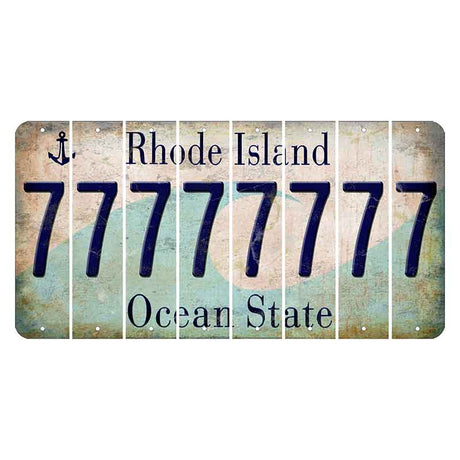 Rhode Island Wave Cut License Plate Strips (Set of 8) 7