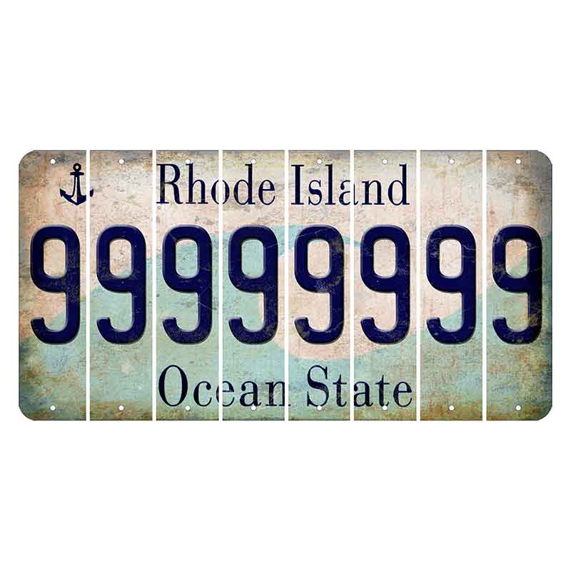 Rhode Island Wave Cut License Plate Strips (Set of 8) 9