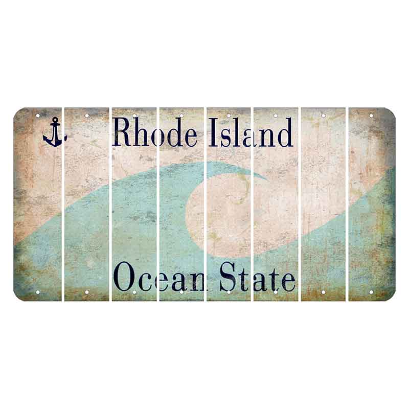 Rhode Island Wave Cut License Plate Strips (Set of 8) Blank