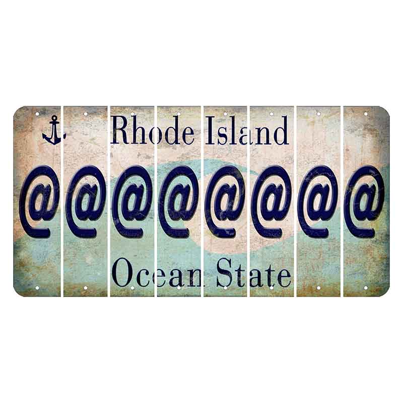 Rhode Island Wave Cut License Plate Strips (Set of 8) At Sign