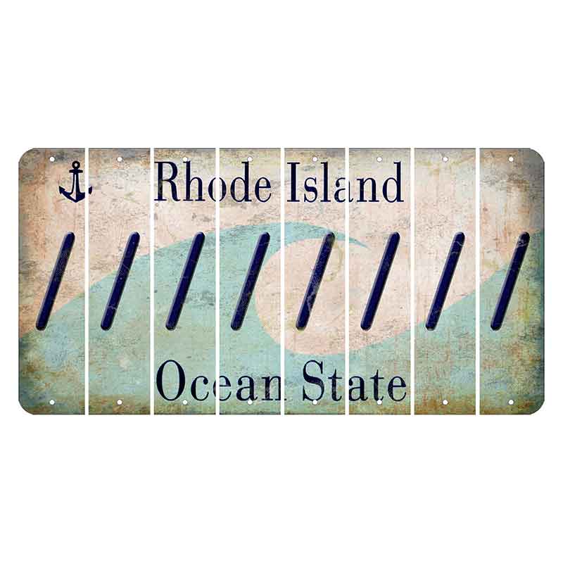 Rhode Island Wave Cut License Plate Strips (Set of 8) Forward Slash