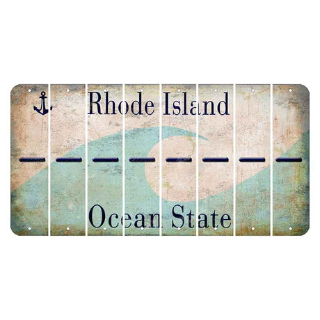 Rhode Island Wave Cut License Plate Strips (Set of 8) Hyphen