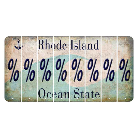 Rhode Island Wave Cut License Plate Strips (Set of 8) Percent Sign