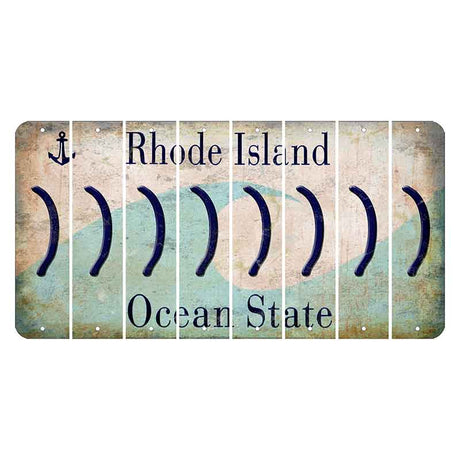 Rhode Island Wave Cut License Plate Strips (Set of 8) Parenthesis - Right