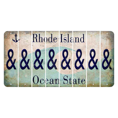 Rhode Island Wave Cut License Plate Strips (Set of 8) And Sign