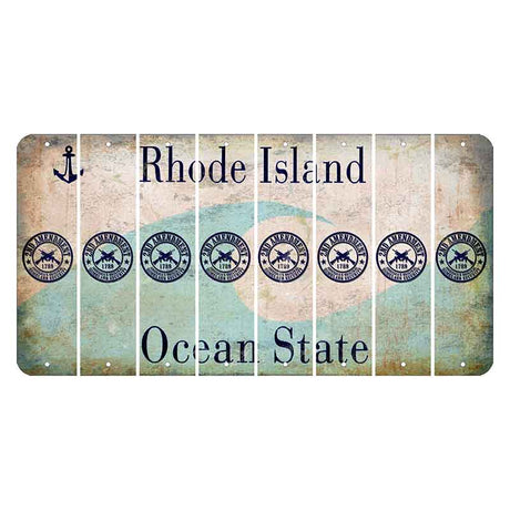 Rhode Island Wave Cut License Plate Strips (Set of 8) 2nd Amendment