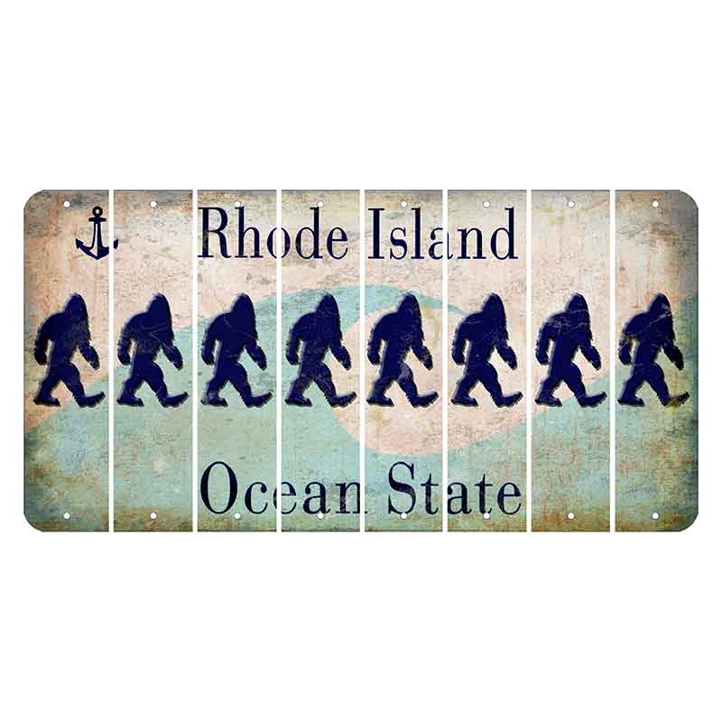 Rhode Island Wave Cut License Plate Strips (Set of 8) Bigfoot