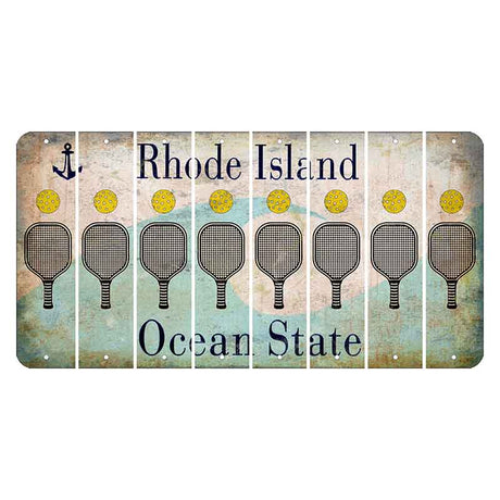 Rhode Island Wave Cut License Plate Strips (Set of 8) Pickleball