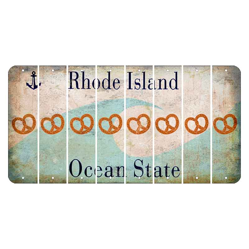 Rhode Island Wave Cut License Plate Strips (Set of 8) Pretzel