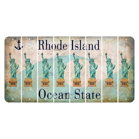 Rhode Island Wave Cut License Plate Strips (Set of 8) Statue of Liberty