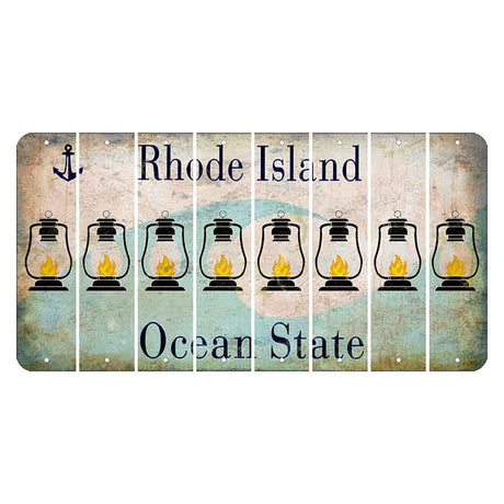 Rhode Island Wave Cut License Plate Strips (Set of 8) Lantern