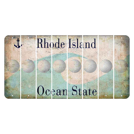 Rhode Island Wave Cut License Plate Strips (Set of 8) Golfball