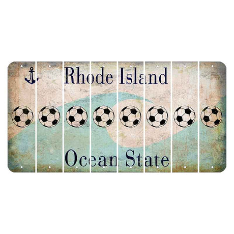 Rhode Island Wave Cut License Plate Strips (Set of 8) Soccerball