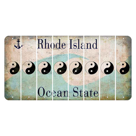 Rhode Island Wave Cut License Plate Strips (Set of 8) Yin Yang