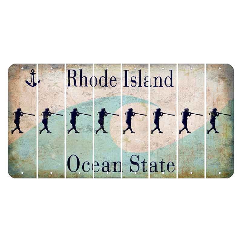 Rhode Island Wave Cut License Plate Strips (Set of 8) Softball Batter