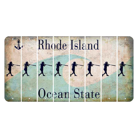 Rhode Island Wave Cut License Plate Strips (Set of 8) Softball Batter