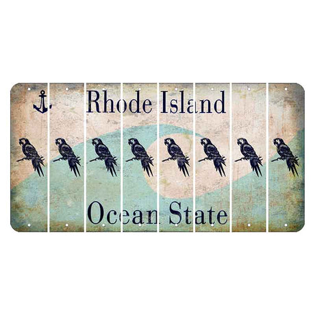 Rhode Island Wave Cut License Plate Strips (Set of 8) Parrot