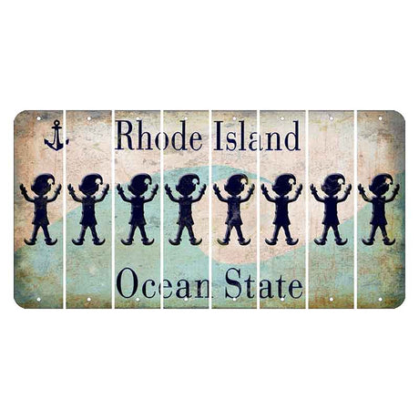 Rhode Island Wave Cut License Plate Strips (Set of 8) Elf