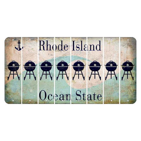 Rhode Island Wave Cut License Plate Strips (Set of 8) Grill