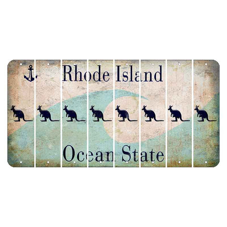 Rhode Island Wave Cut License Plate Strips (Set of 8) Kangaroo