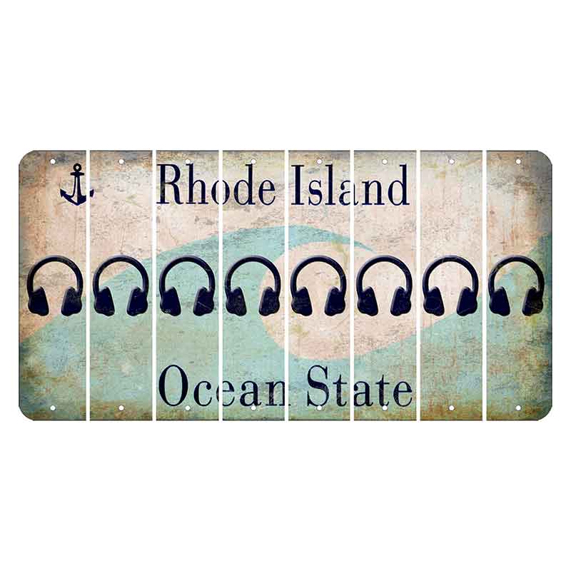 Rhode Island Wave Cut License Plate Strips (Set of 8) Headphones