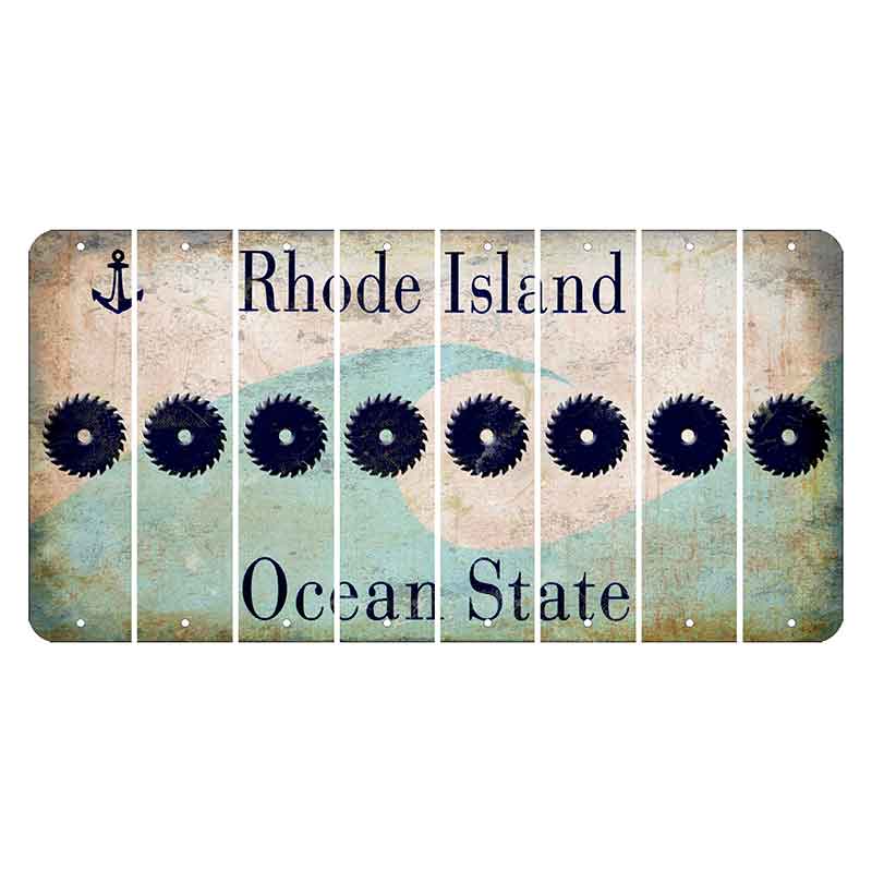 Rhode Island Wave Cut License Plate Strips (Set of 8) Saw Blade