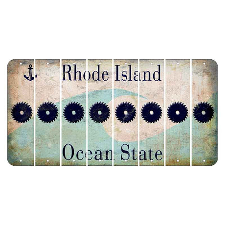 Rhode Island Wave Cut License Plate Strips (Set of 8) Saw Blade