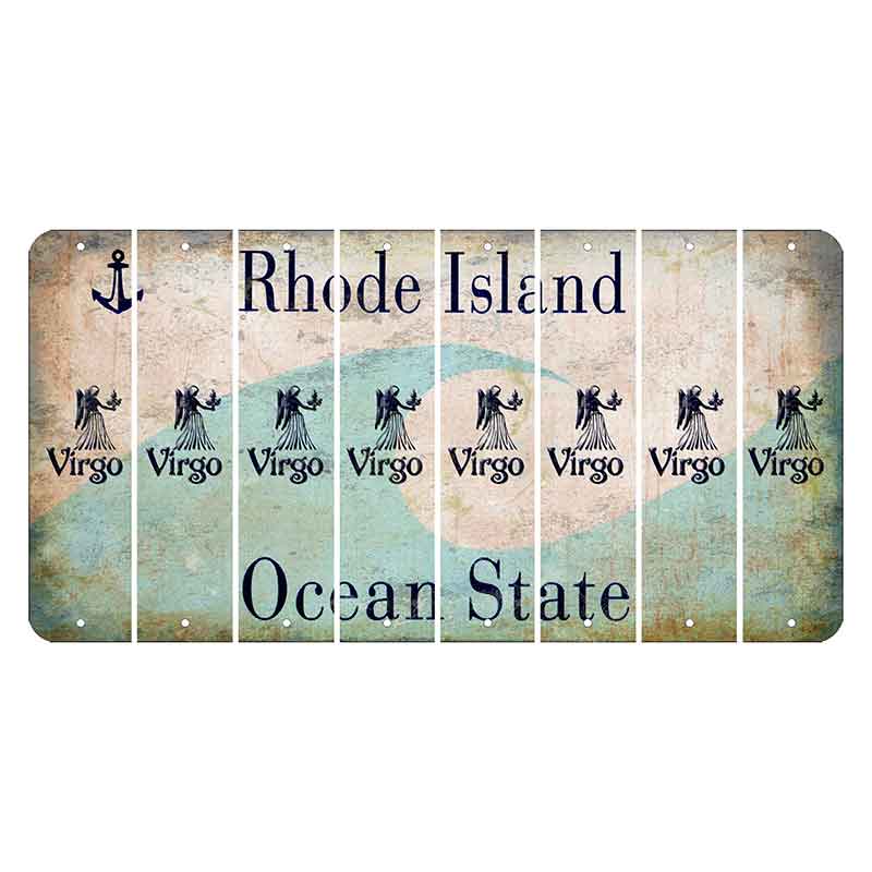 Rhode Island Wave Cut License Plate Strips (Set of 8) Zodiac Sign - Virgo