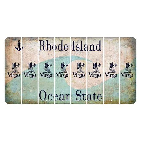 Rhode Island Wave Cut License Plate Strips (Set of 8) Zodiac Sign - Virgo