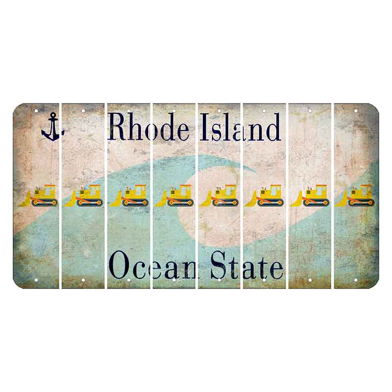 Rhode Island Wave Cut License Plate Strips (Set of 8) Dozer