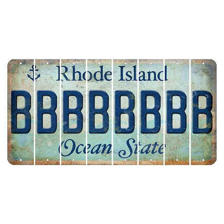 Rhode Island Ocean Cut License Plate Strips (Set of 8) B