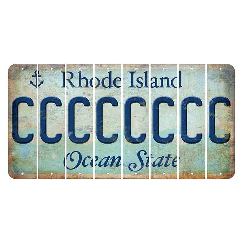 Rhode Island Ocean Cut License Plate Strips (Set of 8) C