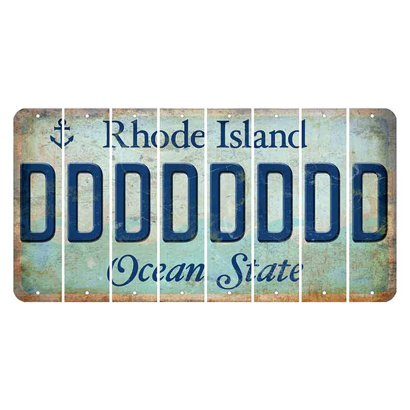 Rhode Island Ocean Cut License Plate Strips (Set of 8) D