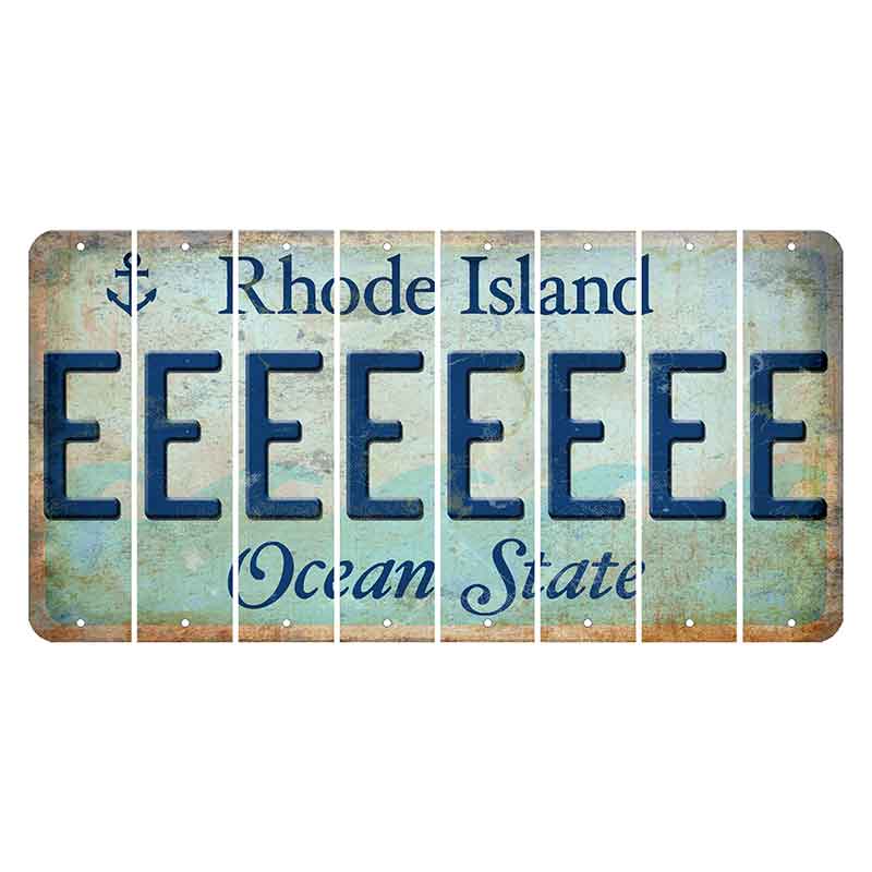 Rhode Island Ocean Cut License Plate Strips (Set of 8) E