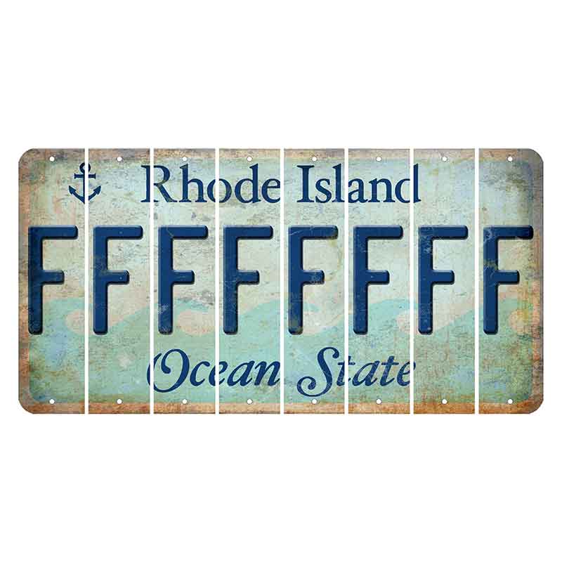 Rhode Island Ocean Cut License Plate Strips (Set of 8) F