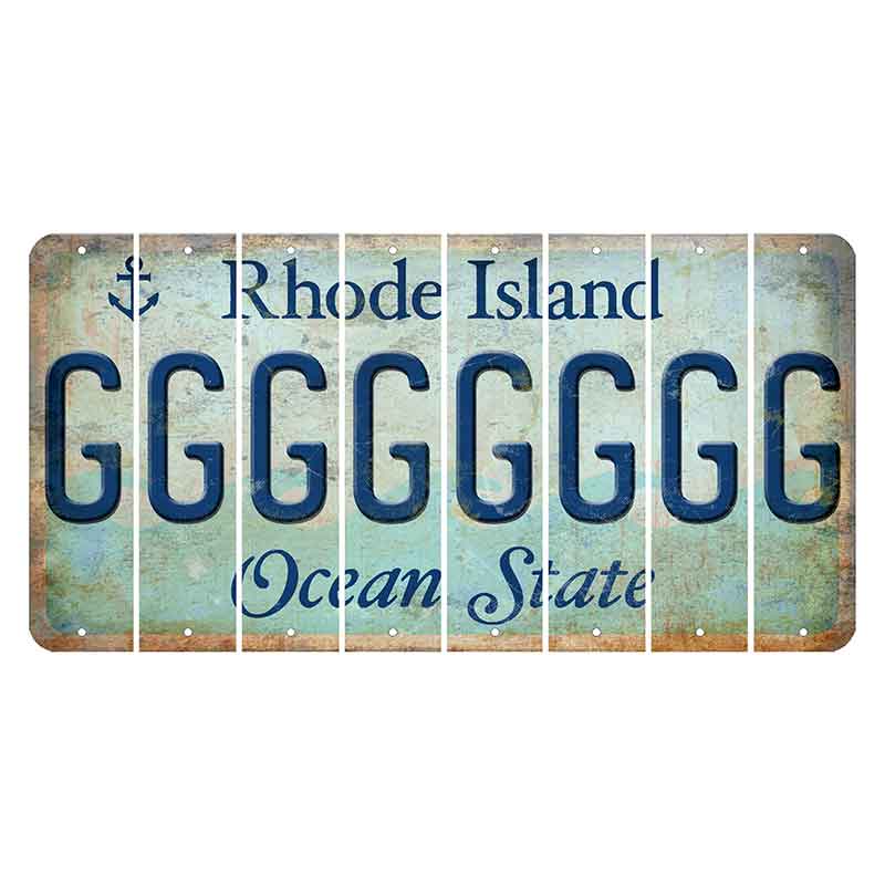 Rhode Island Ocean Cut License Plate Strips (Set of 8) G