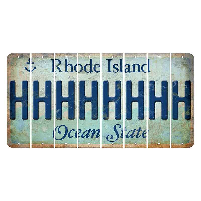 Rhode Island Ocean Cut License Plate Strips (Set of 8) H