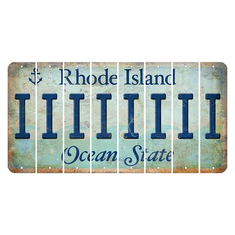 Rhode Island Ocean Cut License Plate Strips (Set of 8) I