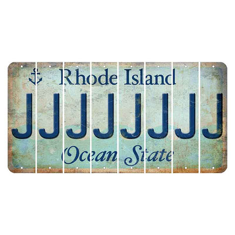 Rhode Island Ocean Cut License Plate Strips (Set of 8) J