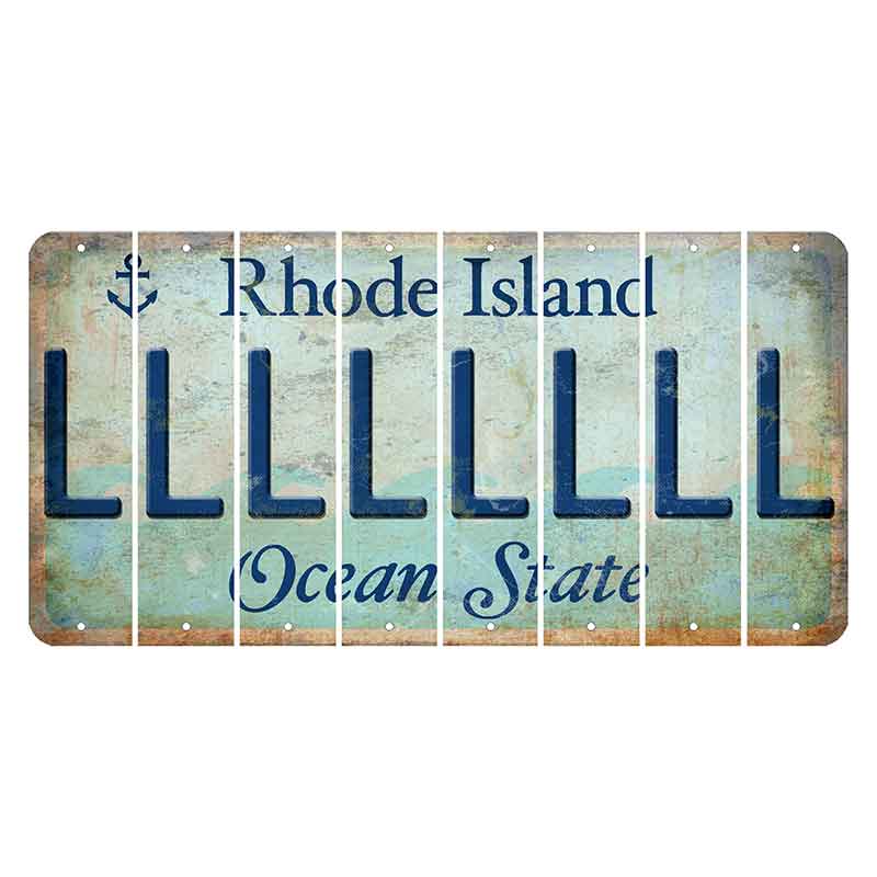 Rhode Island Ocean Cut License Plate Strips (Set of 8) L