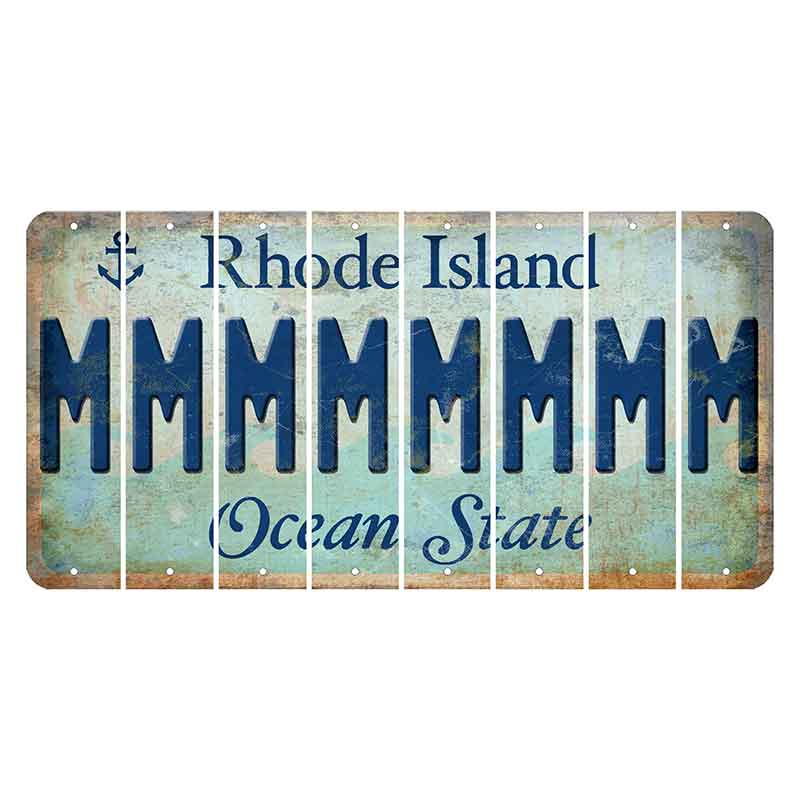 Rhode Island Ocean Cut License Plate Strips (Set of 8) M