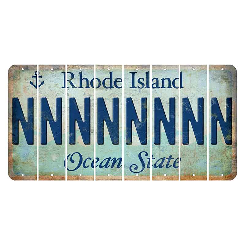 Rhode Island Ocean Cut License Plate Strips (Set of 8) N