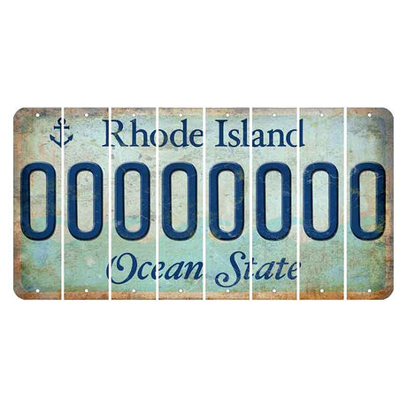 Rhode Island Ocean Cut License Plate Strips (Set of 8) O