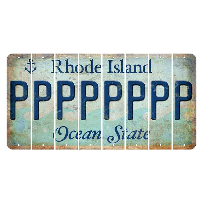 Rhode Island Ocean Cut License Plate Strips (Set of 8) P