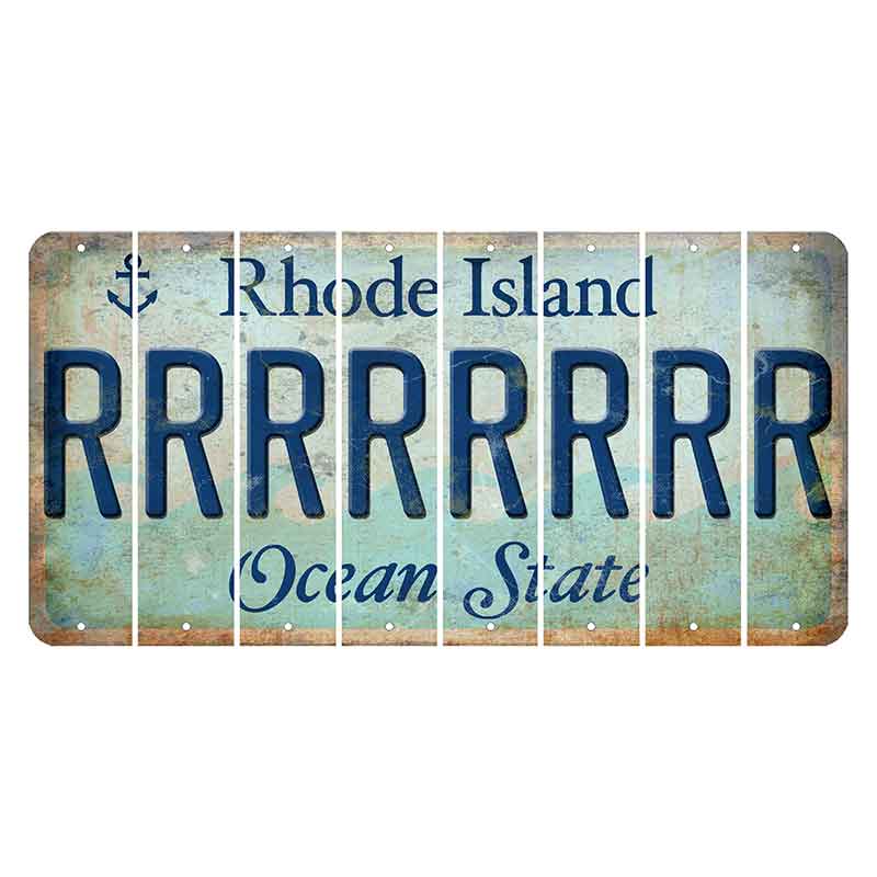 Rhode Island Ocean Cut License Plate Strips (Set of 8) R