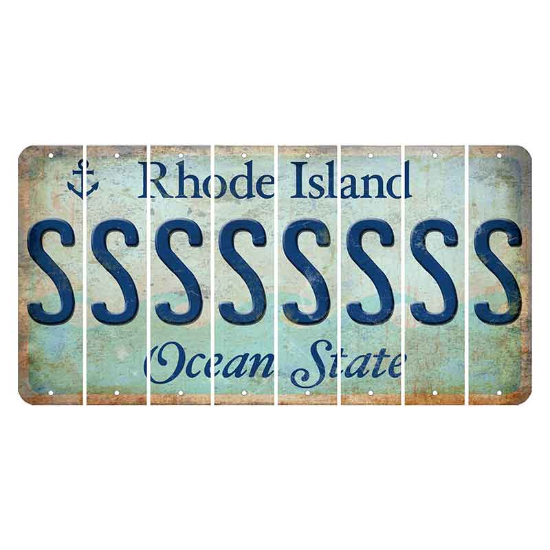 Rhode Island Ocean Cut License Plate Strips (Set of 8) S